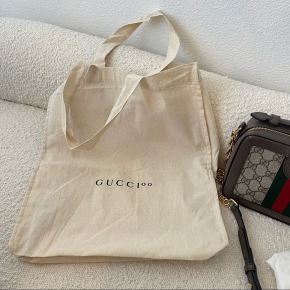 Gucci GG Supreme Monogram Mini Ophidia Top Handle Crossbody Purse - Picture 10 of 14